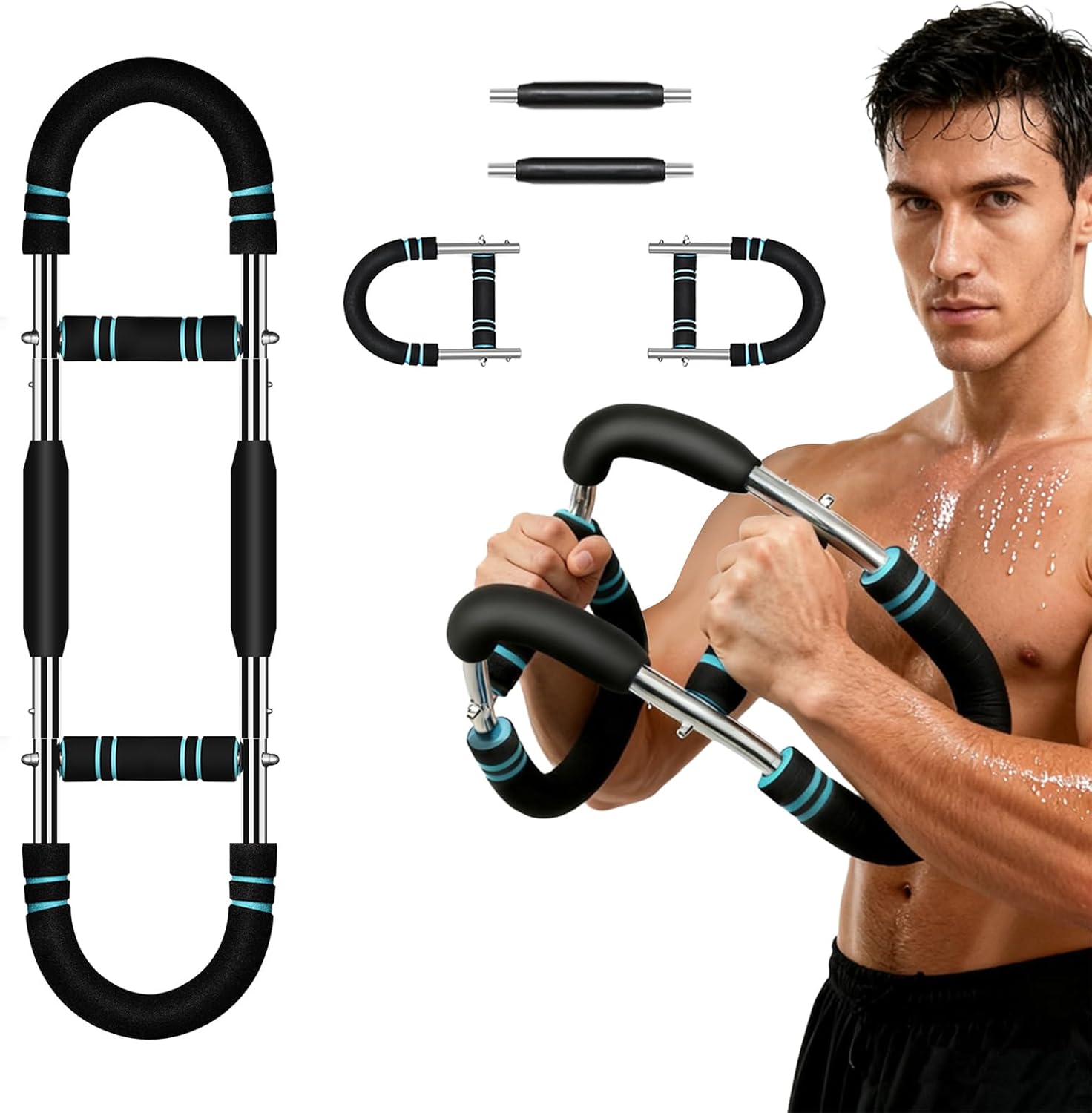 Twister Arm Trainer 40-90Lbs Adjustable Portable Chest Workout Equipment for Men & Women, Upper Body Strength Training, Forearm Exerciser, Detachable Fitness Equipment for Home Workout