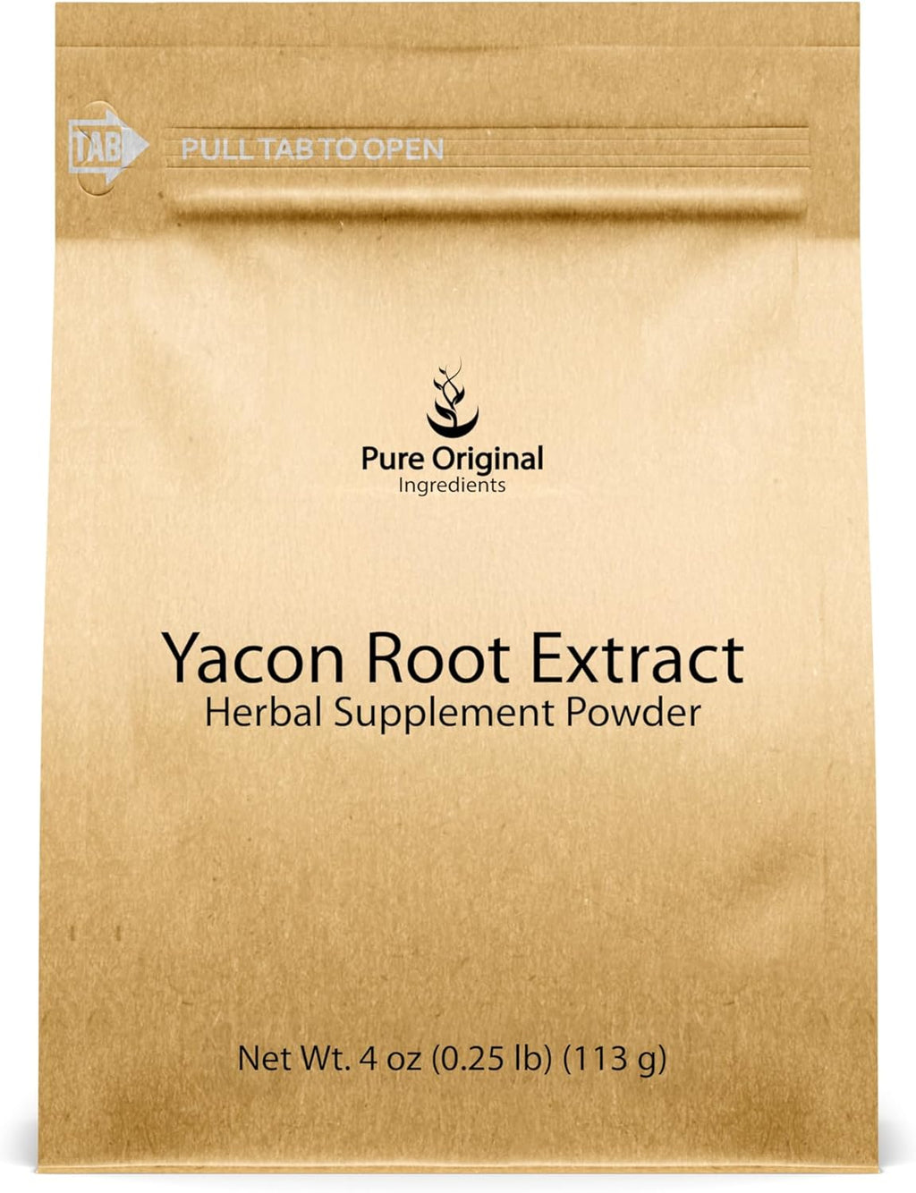 PURE ORIGINAL INGREDIENTS Yacon Root Extract (4 oz) Always Pure, No Fillers or Additives, Herbal Supplement Powder