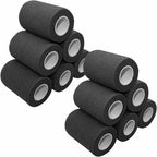 [12 Pack-3" x5Yards] MINGYUE Self Adhesive Bandage Wrap,Athletic Tape,Sports Tape,Wrist and Ankle Wrap Tape,Cohesive Bandage for Vet Tape(Black)