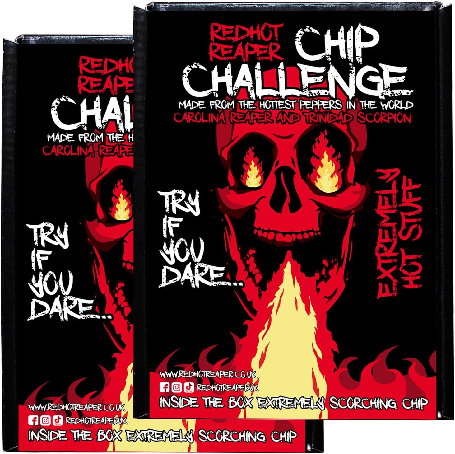 Red Hot Reaper – (2 pack) Chip Challenge Hottest Snack – Carolina Reaper Spicy Challenge - Super Spicy Hot Chip