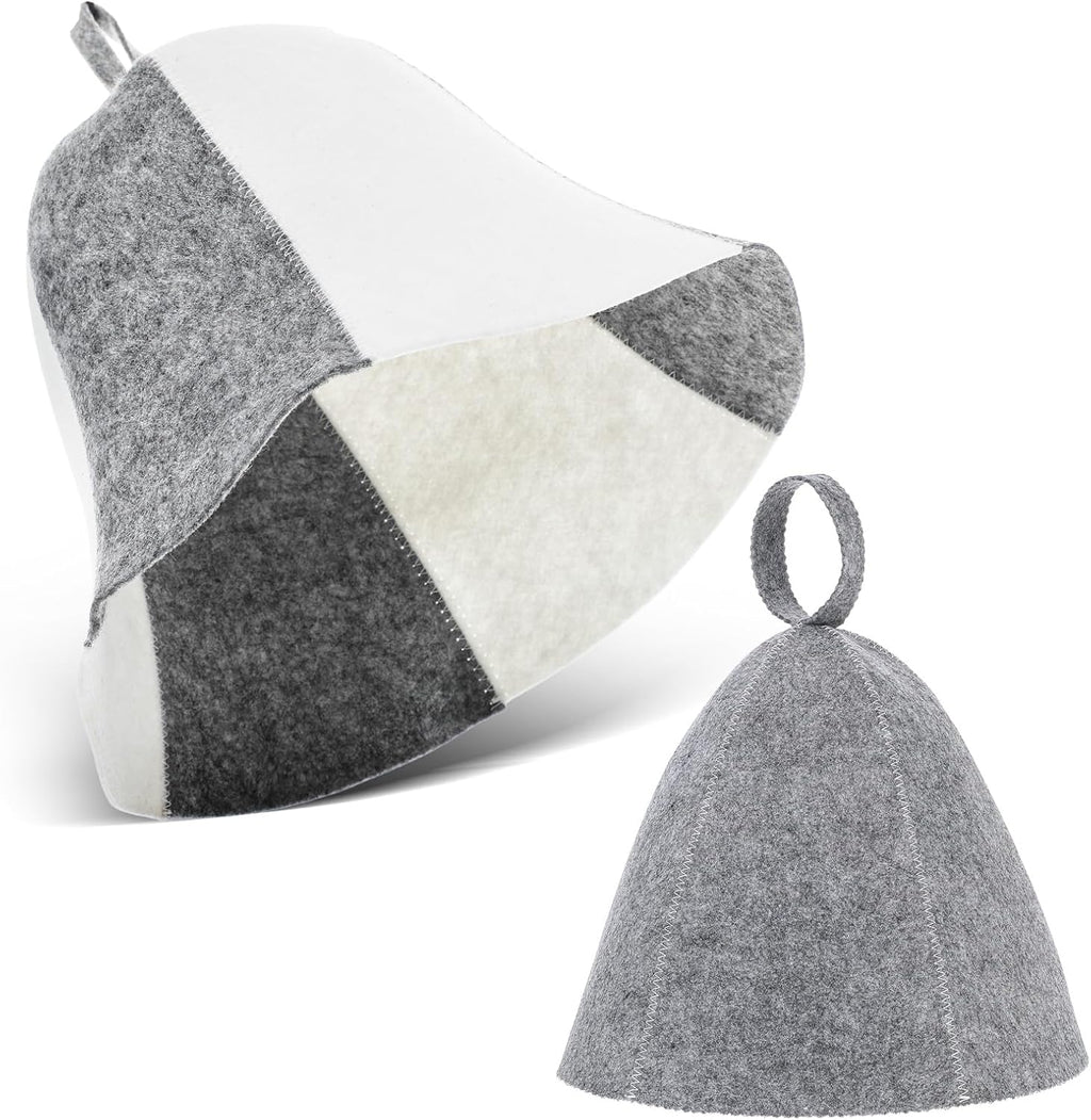 Yolev 2pcs Sauna Hat for Women Men Wool Felt Sauna Cap Russian Banya Cap Saunas Hat for Spa Steam Room