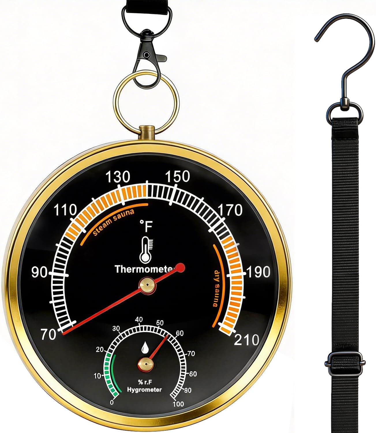 Sauna Thermometer and Hygrometer Combo, Upgraded Lanyard-Mounted Temperature and Humidity Gauge, Ideal for Portable Box/Home Infrared Use, Essential Sauna Accessory & Gift for Enthusiasts
