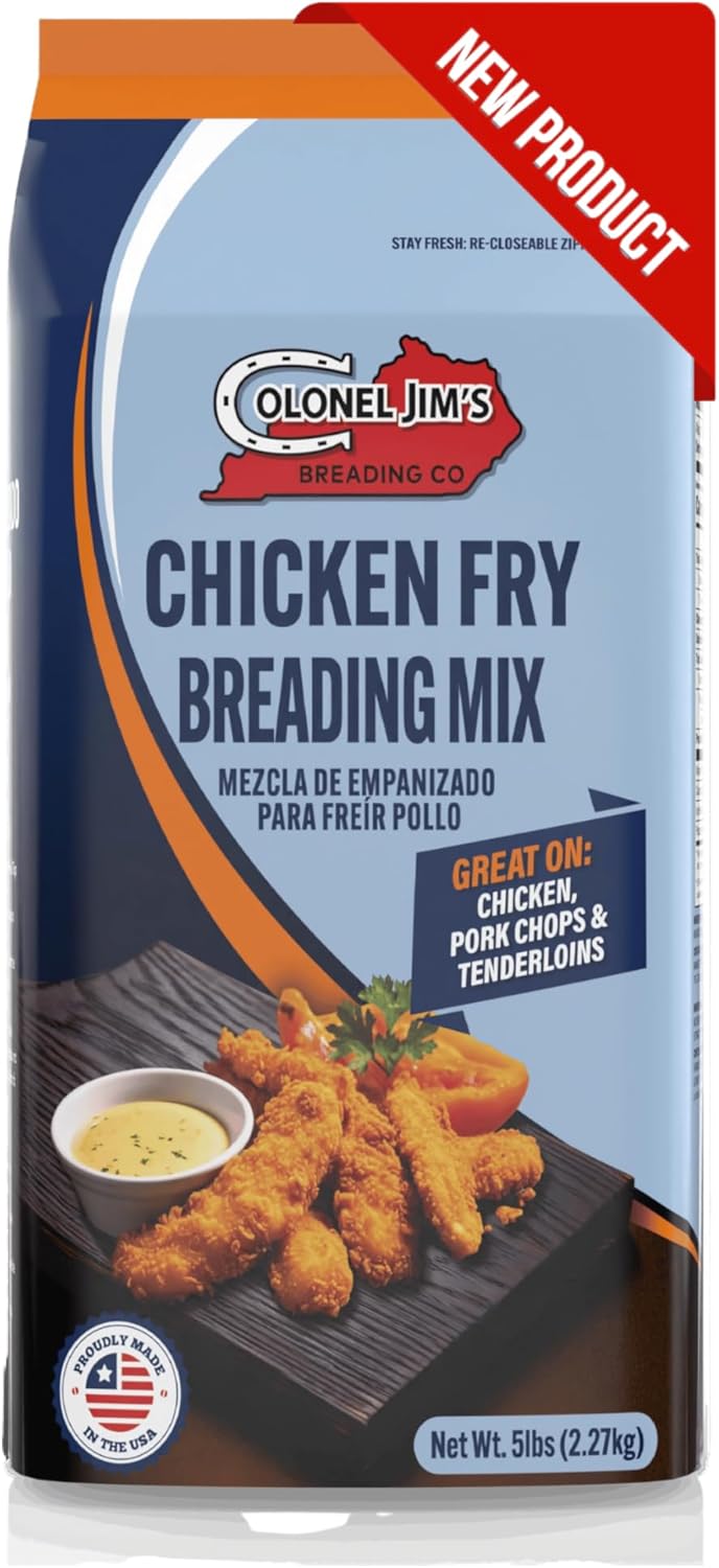 Colonel Jim's Chicken Fry Breading Mix, 5 lb Bag - Southern Style Coating for Crispy Fried Chicken - Professional Restaurant-Quality - Made in USA