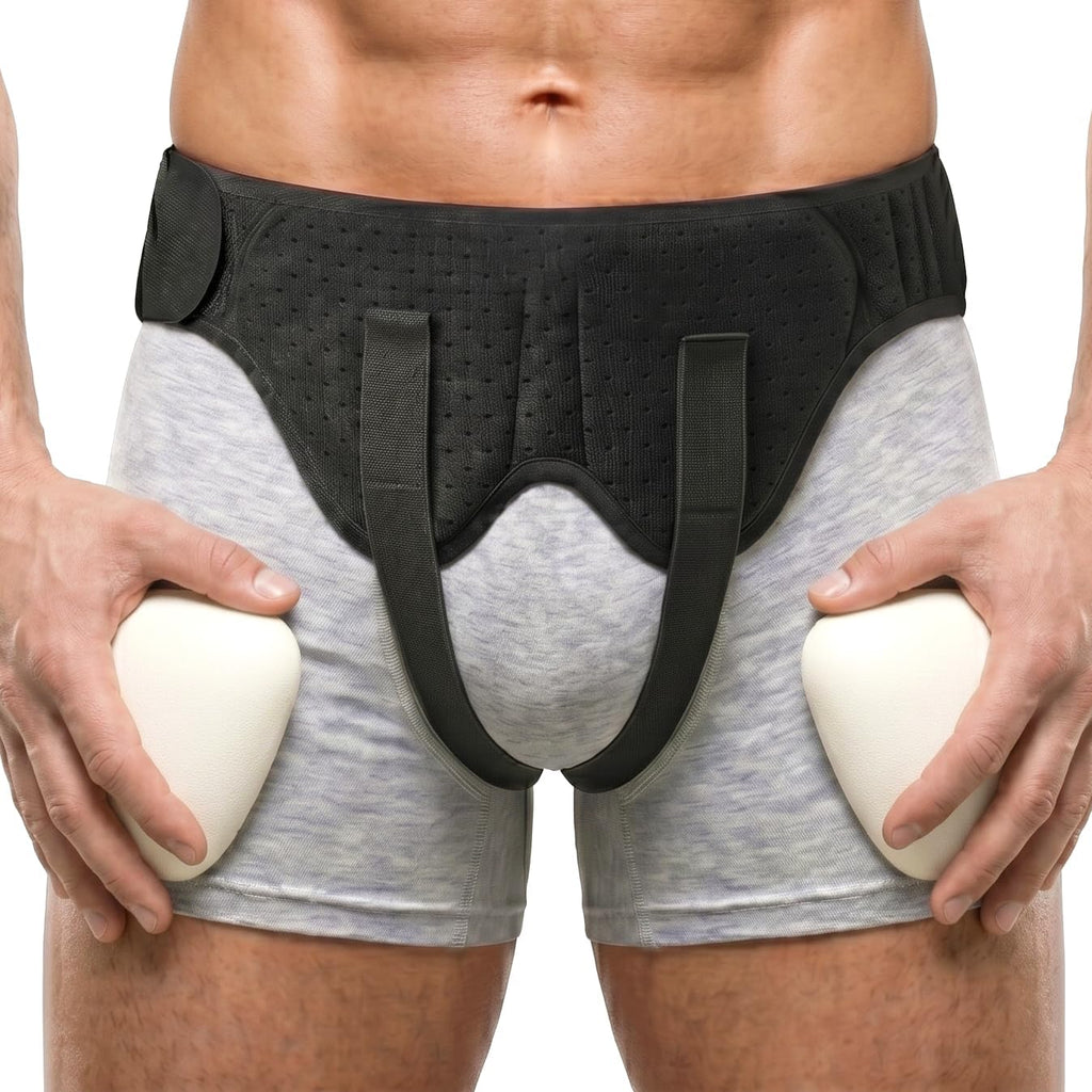 BLITZU Hernia Belt for Bilateral, Double or Single Inguinal, Groin Hernia Support Truss for Men, Women, Pain Relief, Surgery Recovery, Adjustable with 2 Removable Medical Compression Pads. XXL