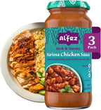 Al’Fez Harissa Chicken Sauce - 15.8 oz (Pack of 3) - Fragrant & Spicy Tomato-Based Cooking Sauce made w/Harissa Paste, Garlic, Red Chilis, Paprika & Cilantro for Moroccan-Style Tagines - Gluten Free