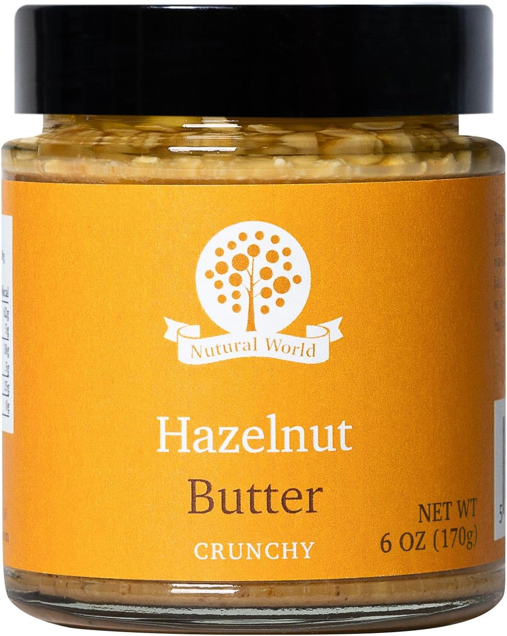Nutural World - Crunchy Hazelnut Nut Butter 6 Oz (170g) - 100% Pure/Single Ingredient - Great Taste Award winner