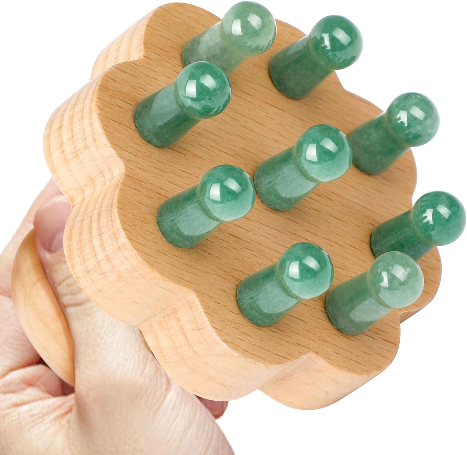 ideayard Scalp Massager, Head Scalp Massage Comb, Jade-Wooden Comb for Head Stress Relax, Massage Tool for Relieve Headaches