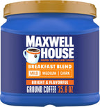 Maxwell House Breakfast Blend Mild Roast Ground Coffee, 25.6 oz Canister