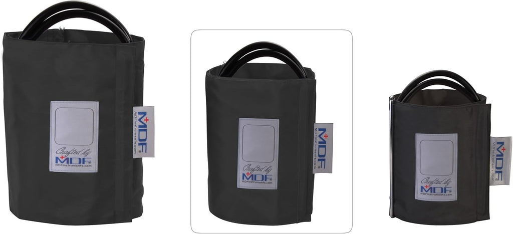MDF Instruments Latex-Free Large Adult Replacement Blood Pressure Monitor Cuff D-Ring - Double Tube - Black (MDF2080460D-11)