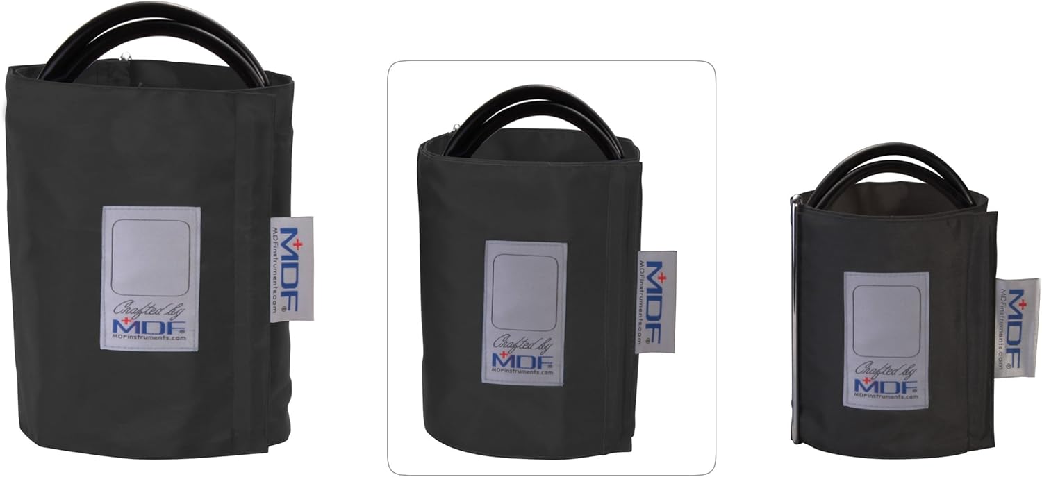 MDF Instruments Latex-Free Large Adult Replacement Blood Pressure Monitor Cuff D-Ring - Double Tube - Black (MDF2080460D-11)