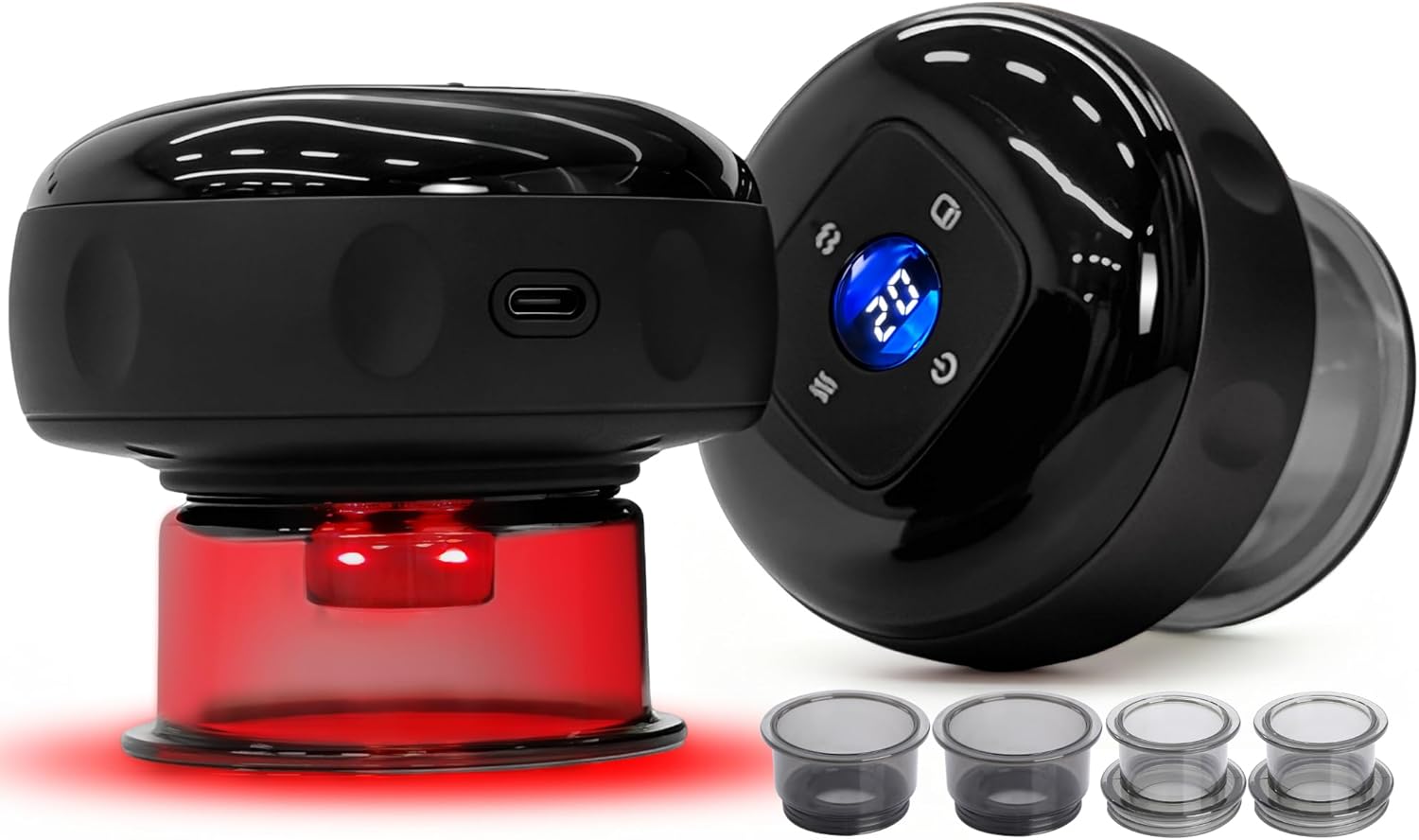 UOTT Original 20 Levels Cupping Kit for Massage Therapy (2PCS),5-in-1 Smart Dynamic Cupping Set with Red Ligh-t Therapy&Heat Penetrates for Targeted Pain Relief, Knots, Aches, Muscle Soreness