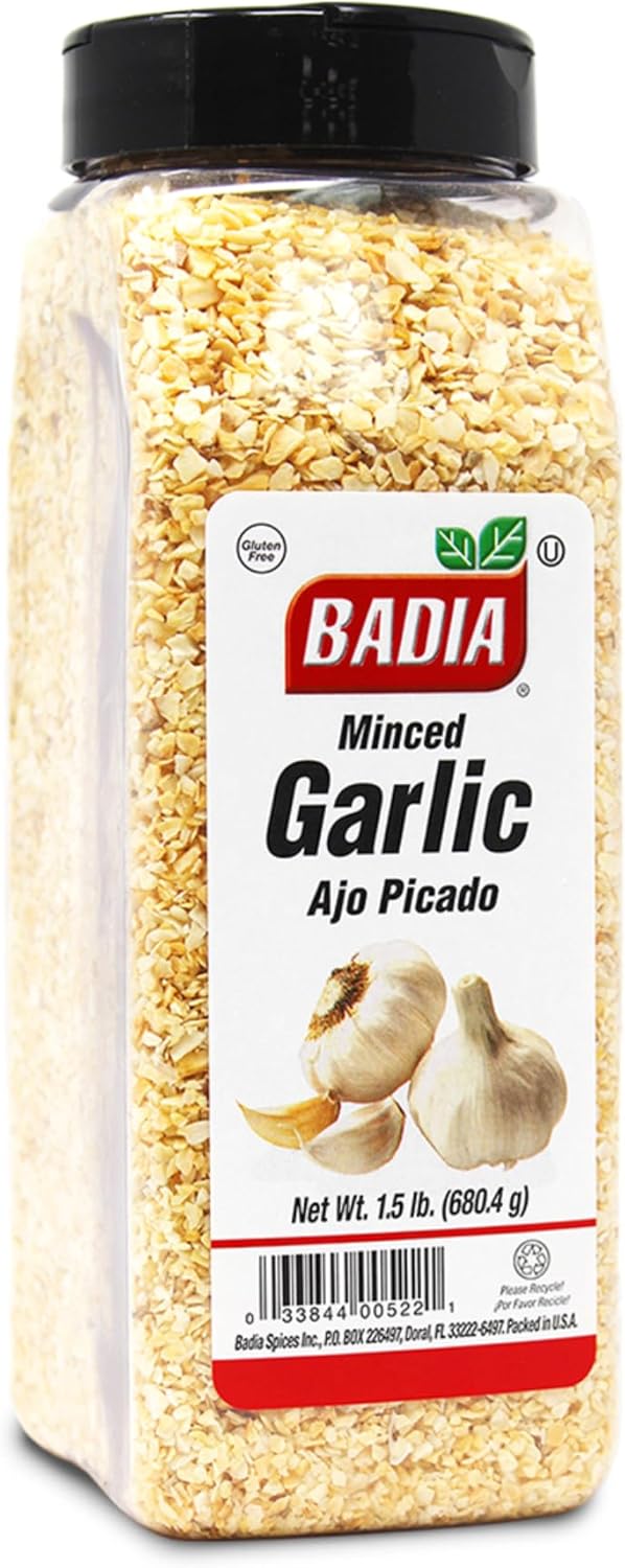 Badia Garlic Minced, 1.5 Pound - All-Natural, Non-GMO, Dehydrated Garlic Seasoning