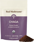 Real Mushrooms Chaga Mushroom Powder – Organic Chaga Extract from Fruiting Body – for Daily Wellness & Energy Support – Vegan, Non-GMO, 60 Servings Mushroom Supplement
