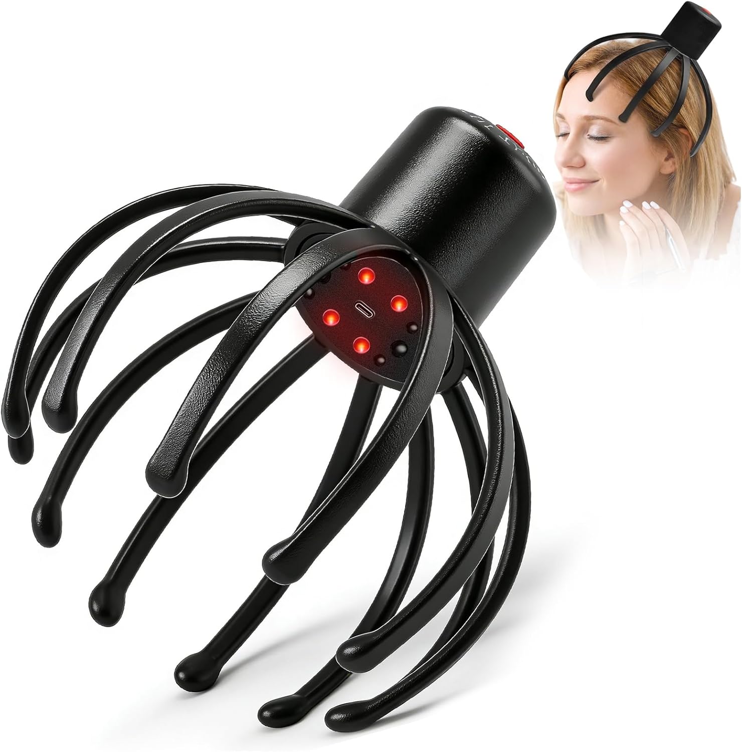 Electric Scalp Massager - 360° Rotation Head Massager with 3 Modes, Waterproof for Shower, Cordless Scalp & Hair Massager for Stress Relief, Hair Growth & Migraine Relaxation, Home & Travel