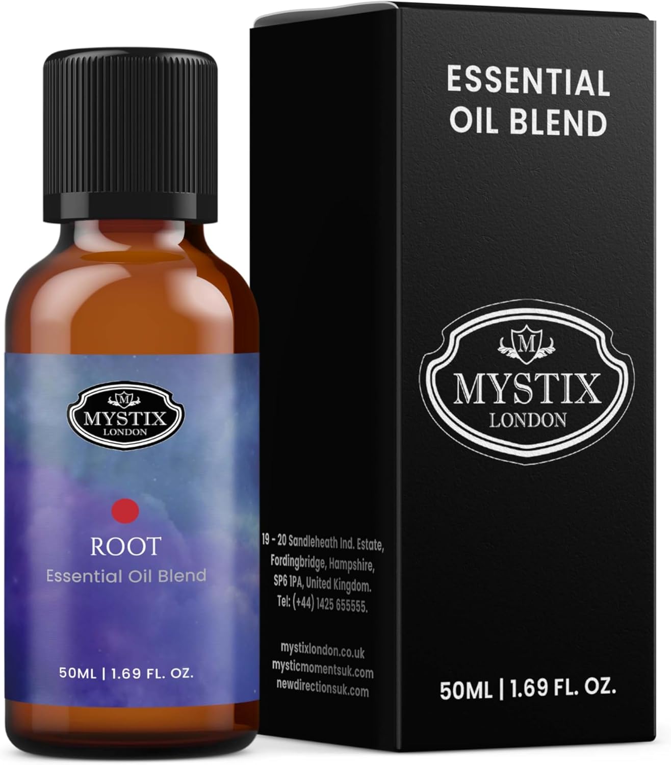 Mystix London | Root Chakra Pure & Natural Essential Oil Blend 50ml - for Diffusers, Aromatherapy & Massage Blends | Perfect as a Gift | Vegan, GMO Free