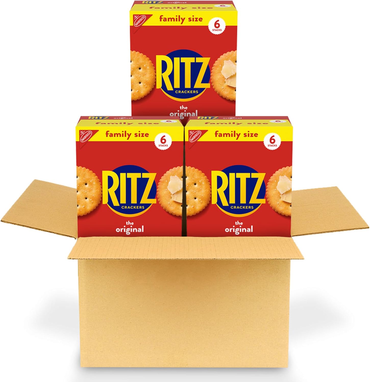RITZ Original Crackers, Snacks for Kids and Adults, Bulk Lunch Snacks, Family Size, 3 Boxes