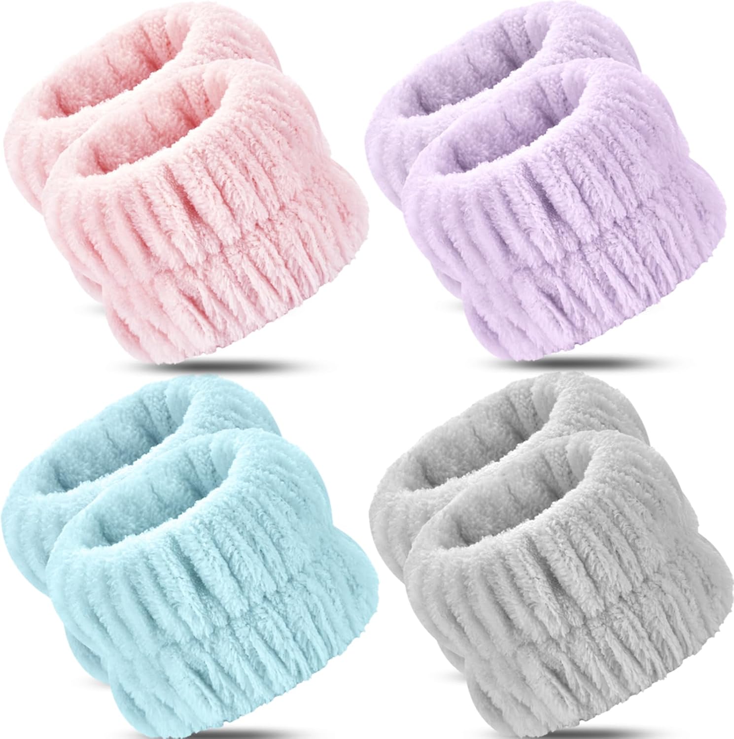 Wrist Bands for Washing Face, 8pcs Spa Face Washing Wristbands, Microfiber Arm Wrist Towels, Absorbent Wash Wristbands for Woman Men, Prevent Water from Spilling Down Your Arms