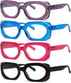 Eyekepper 4 Pack Rectangle Reading Glasses for Women Stylish Readers