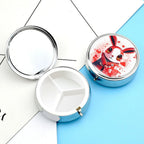 Pill Box Pill Case for Woman Weekly Pill Organizer with 3 Compartments Bunny Face Small Pillbox Pill Container Portable Vitamin Holder Boxes for Travel Medicine Organizer
