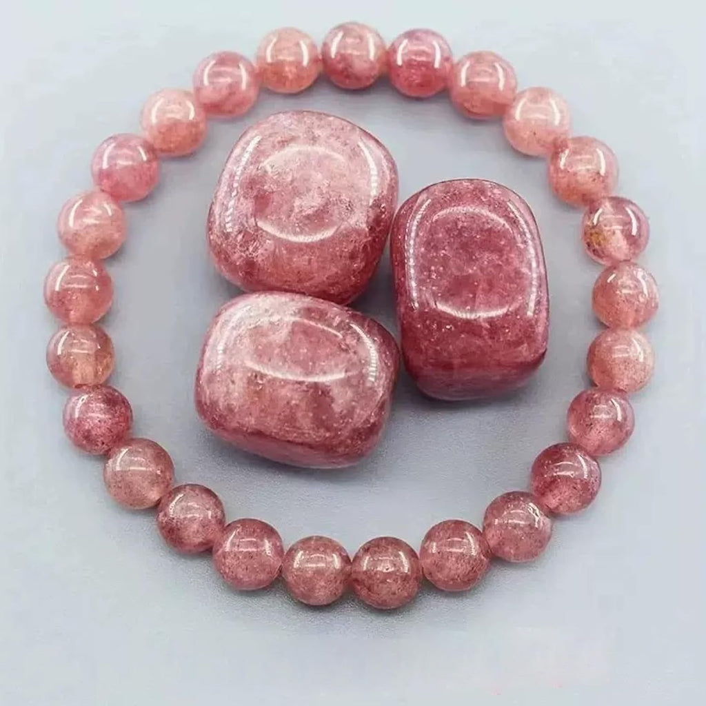 Natural Crystal Bracelets for Women & Men - 8mm Semi-Precious Gemstone Beaded Stretch Bracelet, Healing Stone Yoga Energy Bracelet, Chakra Jewelry Gift for Women&men