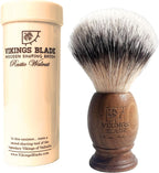 Wooden Shaving Brush for Men by VIKINGS BLADE, Super Strong Knot Backbone, Minimal Shedding, Fast Lather, Extremely Smooth & Plush on Skin (Rustic Walnut)