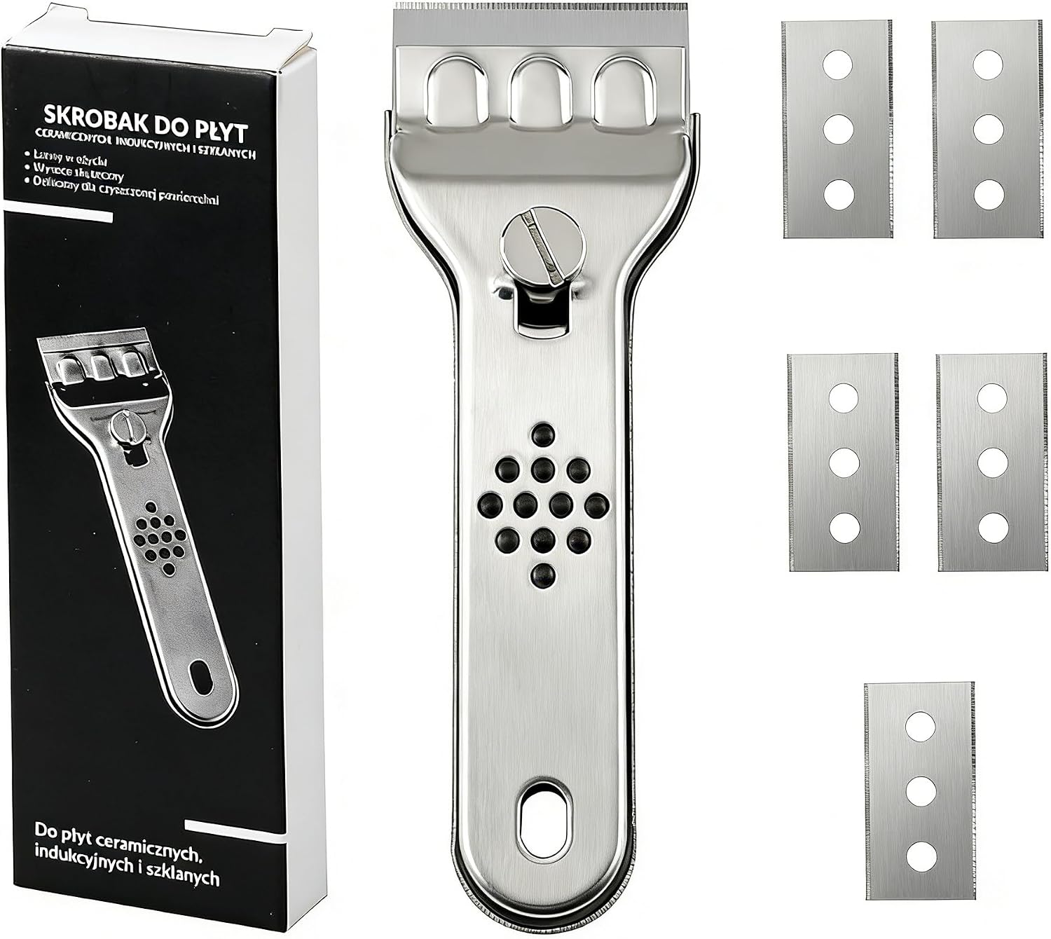 Multifunctional Stainless Steel Cleaning Scraper, Heavy Duty Handheld Scraper Tool with Sharp Blade, Sturdy Cleaning Knife for Removing Stains, Grease, and Adhesives from Kitchen, Stove, and Surfaces