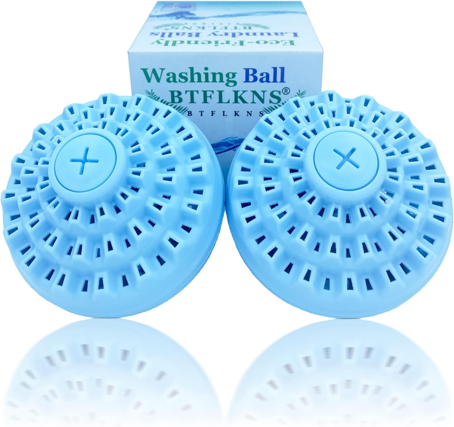 Eco-Friendly Laundry Balls Set, With Ceramic Balls & Storage Bag (200g x 2, Blue)