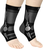 NEENCA Ankle Brace for Pain Relief, 2 Pack Compression Ankle Sleeves Set. Ankle Support Stabilizer for Achilles Tendonitis, Plantar Fasciitis, Joint Pain, Swelling, Arthritis, Sport