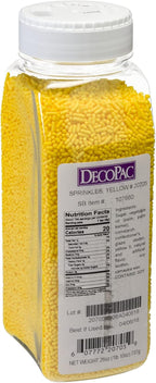 DecoPac Yellow Sprinkles | Extra Large 26oz Pack | Cake Sprinkle Mix, Fancy Sprinkles For Cake Decorating, Handheld Container, Candy Sprinkles, Cake Sprinkles - Yellow