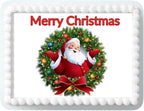 Edible Cake Topper Santa Christmas 8.5 x 11inch Custom Personalize Holiday