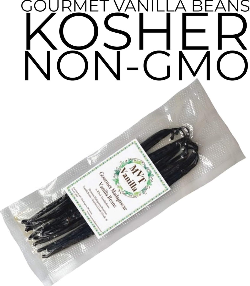 10 Kosher Grade A Madagascar Split Vanilla Pods perfect for cooking, extracts and baking 5,5 to 8 inches