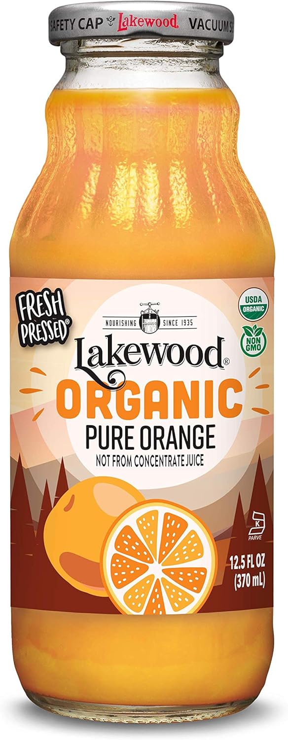 Lakewood Organic PURE Orange, Fresh Pressed, (12.5 Fl Oz (Pack of 12))