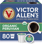 Victor Allen's Coffee Organic Peruvian, Medium Roast, 80 Count, Single Serve Coffee Pods for Keurig K-Cup Brewers