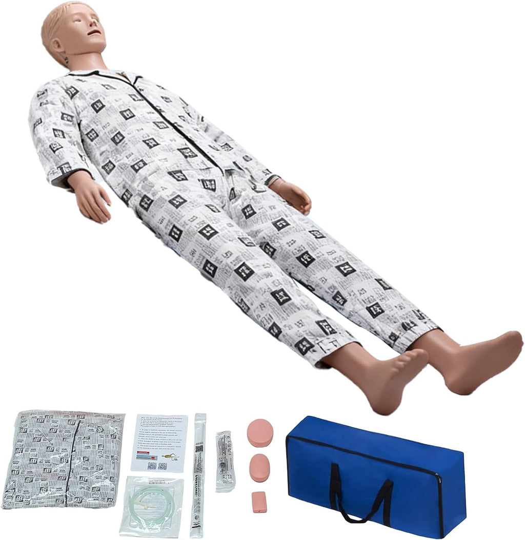 Mannequin Full Body 5.2ft Life Size Patient Human Model Multifunction Demonstration Mannequin Nursing Training Manikin for Patient Care & EMT Practice, Durable PVC for Teaching Pratice