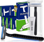 60 Pack Disposable Razors Bulk for Men with Travel Shaving Cream, Homeless Supplies Bulk, Twin Blade Travel Razors and Shaving Cream Kit, Individually Wrapped Toiletries for Hotel Airbnb Church