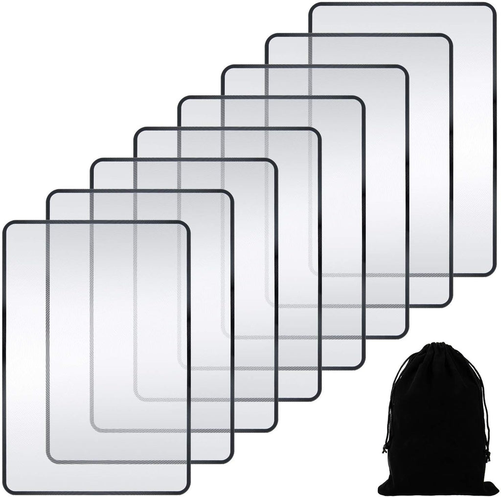 Enhon 3X Page Magnifier 7 x 4.7 Inch Magnifying Sheet Fresnel Lens Page Magnifying Glass for Elderly and People with Low Vision Reading Small Patterns, Maps and Books (8 Pieces)