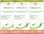 Organyc Hospital Postpartum Pads, 100% Certified Organic Cotton Inside and Out for Women, for First Days After Delivery, 3 Pack of 12 Count