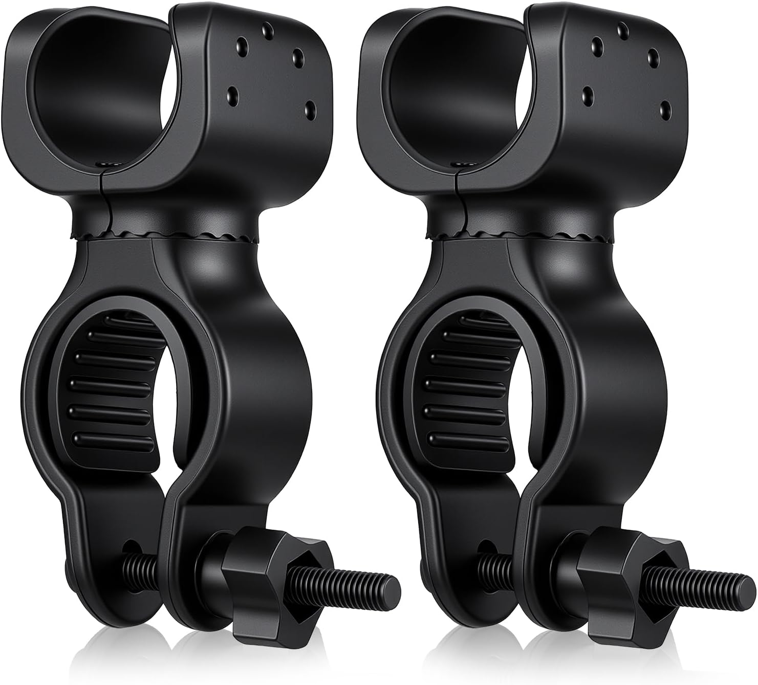 2 Pcs Cane Holder for Walker, Black Cane Holder, Universal Aaccessories for Walkers for Wheelchairs, Bicycles and Electric Vehicles, 360° Rotating Design