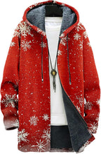 MARSVOVO Mens Cardigan Sweater Cool Graphic Lined Fleece Long Coat Zip With Pockets Fashion Coat Warm Fitted Jacket