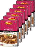 Shan - Meat Masala Seasoning Mix (100g) - Spice Packets for Medium Meat Curry (Pack of 6)