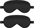 2 Pack Sleep Mask Silk Eye Mask Cover for Sleeping, Soft Satin Blindfold with Elastic Strap, Comfortable Night Sleeping Mask for Women Men (Black)