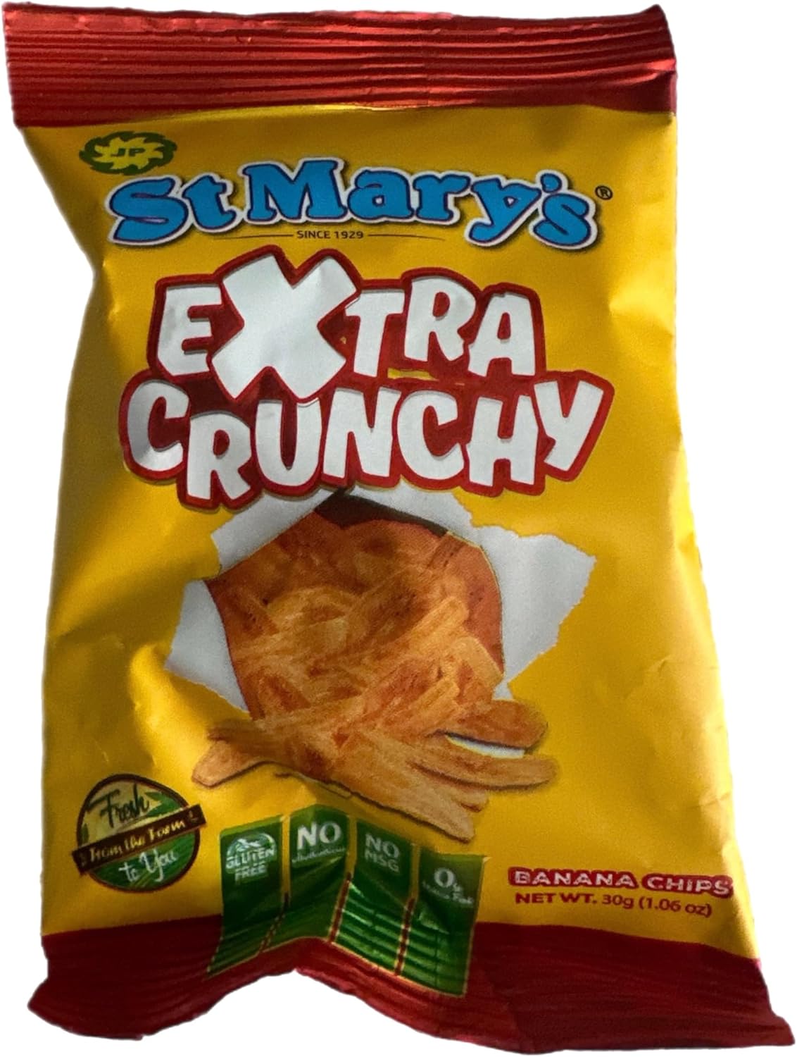 St. Mary's Extra Crunchy Banana Chips, Premium Crispy Snack (Pack of 20)