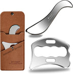 BYYDDIY SD 2 in 1 Stainless Steel(304) GuaSha Muscle Scraper Tools Set,Scar Tissue Tool,Physical Therapy Tools,Muscle Scraping Tool,Massage Scraper,IASTM Tools,Soft Tissue Massage Tool (SD2)