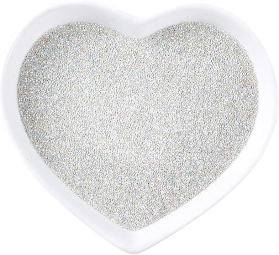 Pandahall 50g Translucence DIY 3D Caviar Nail Art Decoration Mini Micro Glass Beads for Nail Care No Hole Crystal 0.6-0.8mm X-MRMJ-R038-B02