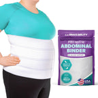 BraceAbility Medical Abdominal Stomach Binder - Belly Band Compression for Diastasis Recti, Postpartum, Post-Surgical Wrap for Tummy Tuck Recovery, Post op Abdominal Binder for Women and Men (XL 12")