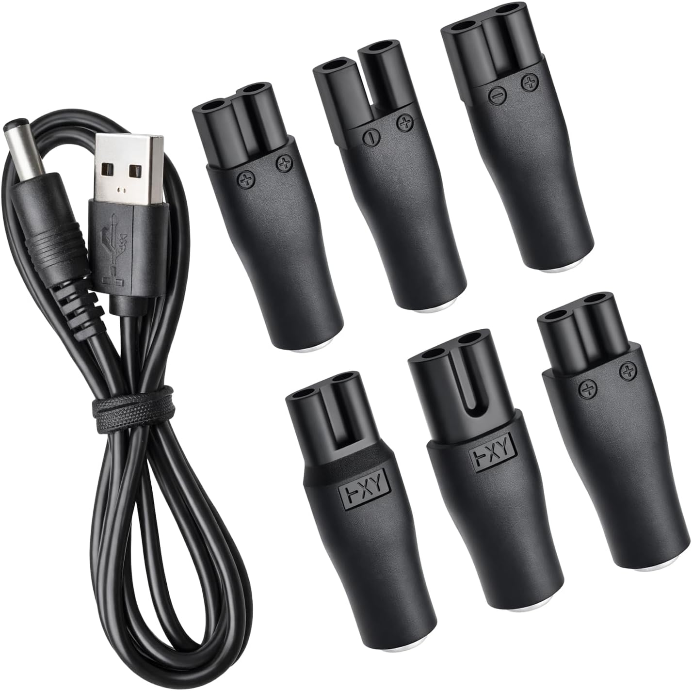 Shaver Trimmer Charger Cord Replacement,Compatible with Electric Hair Clippers, Beard Trimmers Charger, Shavers, Beauty Instruments. – 7-in-1 USB to DC 5V Charging Cable 6 Charging Tips
