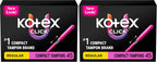 U by Kotex Click Compact Tampons, Regular Absorbency, Unscented, 45 Count (Pack of 2)