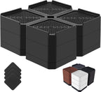 Bed Risers Heavy Duty, Adjustable Furniture Riser Blocks Lift 1.5, 3, 4.3 inches for Couch Table Desk Sofa Chair Legs, Refrigerator, Washing Machine - Support up to 4000 lbs (Black 4 Pack, 3 inch)