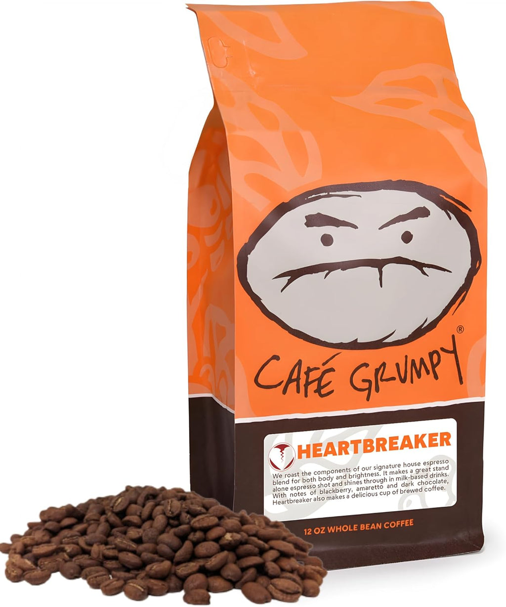 Café Grumpy Heartbreaker Blend Whole Bean Coffee, 12 oz bag Medium Roast Arabica, French Press Cold Brew Pour Over Drip Gourmet Breakfast