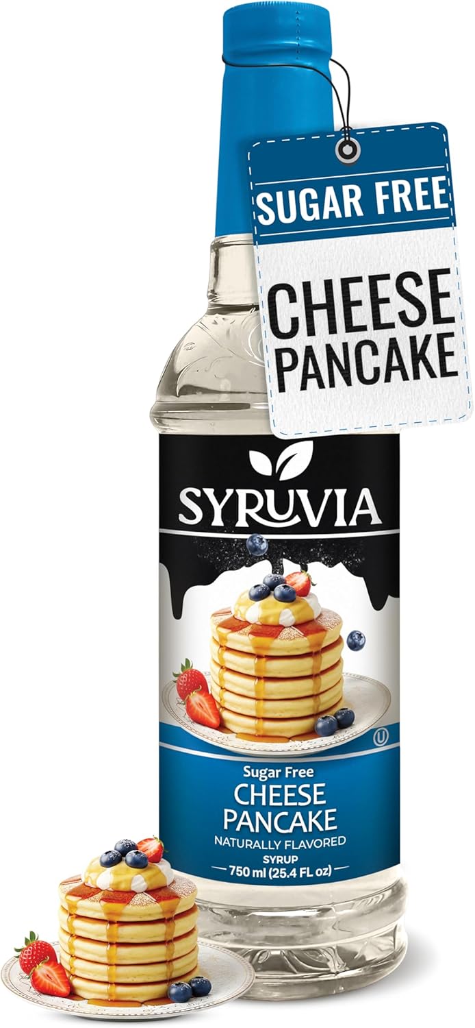 Syruvia Sugar Free Coffee Syrup, Cheese Pancake Flavored Syrup for Drinks, Lattes and Desserts – 25.4 fl oz